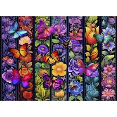 Bluebird - Puzzle 1500 - Fleurs colorées - Papillons - Puzzle - Publicité Bluebird - Puzzle 1500 - Fleurs colorées - Papillons - Puzzle - Publicité