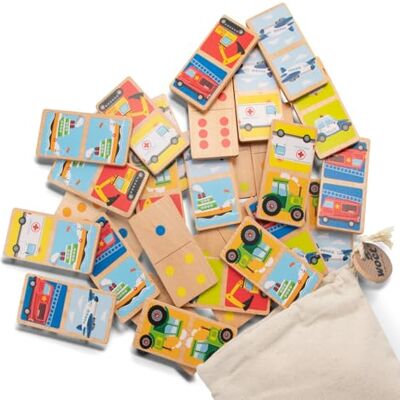 Woet ® Jeu de Domino Véhicules Jouet en Bois pour Enfants Jeu d’Association pour Toute la Famille Jouet Préscolaire À Partir de 3 Ans - Publicité Woet ® Jeu de Domino Véhicules Jouet en Bois pour Enfants Jeu d’Association pour Toute la Famille Jouet Préscolaire À Partir de 3 Ans - Publicité