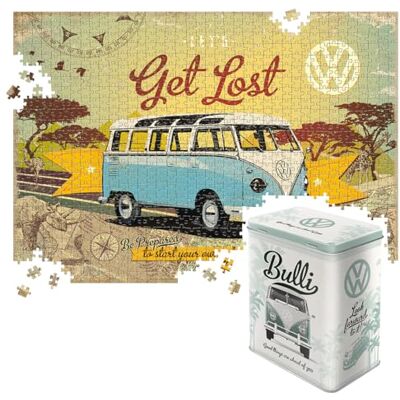 ART Puzzle rétro 1000 pièces 68 x 48 cm VW Bulli – Good Things – Volkswagen Bus Idée de cadeau, produit original sous licence (OLP), pour adultes, dans une boîte métallique vintage comme - Publicité ART Puzzle rétro 1000 pièces 68 x 48 cm VW Bulli – Good Things – Volkswagen Bus Idée de cadeau, produit original sous licence (OLP), pour adultes, dans une boîte métallique vintage comme - Publicité