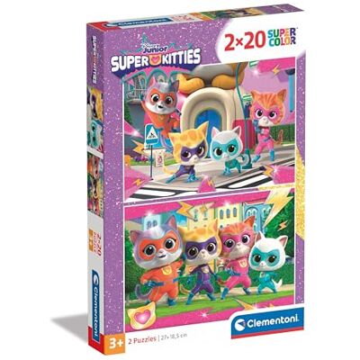 Clementoni 2x20 pièces Super Kitties - Publicité Clementoni 2x20 pièces Super Kitties - Publicité