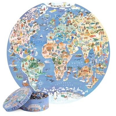 Bopster Puzzle Rond de 1000 pièces pour Adultes et Enfants Carte du Monde Puzzle de 1000 pièces pour Adultes et Enfants Cadeaux géographiques par - Publicité Bopster Puzzle Rond de 1000 pièces pour Adultes et Enfants Carte du Monde Puzzle de 1000 pièces pour Adultes et Enfants Cadeaux géographiques par - Publicité