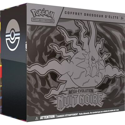 Pokémon : Coffret Dresseur d’élite Méga-Évolution – Nuit Noire (1 Carte Promo entièrement illustrée, 9 boosters et des Accessoires de Jeu Premium) - Publicité Pokémon : Coffret Dresseur d’élite Méga-Évolution – Nuit Noire (1 Carte Promo entièrement illustrée, 9 boosters et des Accessoires de Jeu Premium) - Publicité