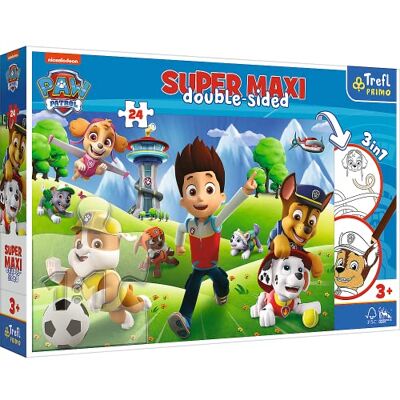 Trefl - Paw Patrol Super Maxi 24 - 24 pièces - Double face - Puzzle - Publicité Trefl - Paw Patrol Super Maxi 24 - 24 pièces - Double face - Puzzle - Publicité