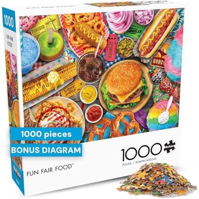 Buffalo Games Lars Stewart Fun Fair Food Puzzle de 1 000 pièces pour Adultes, Puzzle Stimulant pour Les soirées de Jeu, Taille finie : 68 x 50 cm - Publicité Buffalo Games Lars Stewart Fun Fair Food Puzzle de 1 000 pièces pour Adultes, Puzzle Stimulant pour Les soirées de Jeu, Taille finie : 68 x 50 cm - Publicité