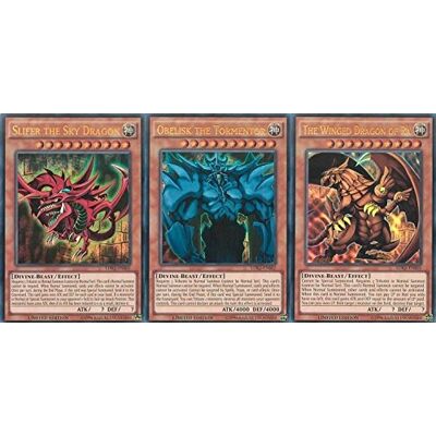 Yu-Gi-Oh! Yu Gi Oh Lot de cartes de dieux égyptiens, Slifer le dragon céleste (LDK2-DES01), obélisque des bourreaux (LDK2-DES02), dragon ailé de Ra (LDK2-DES03), allemand - Publicité Yu-Gi-Oh! Yu Gi Oh Lot de cartes de dieux égyptiens, Slifer le dragon céleste (LDK2-DES01), obélisque des bourreaux (LDK2-DES02), dragon ailé de Ra (LDK2-DES03), allemand - Publicité