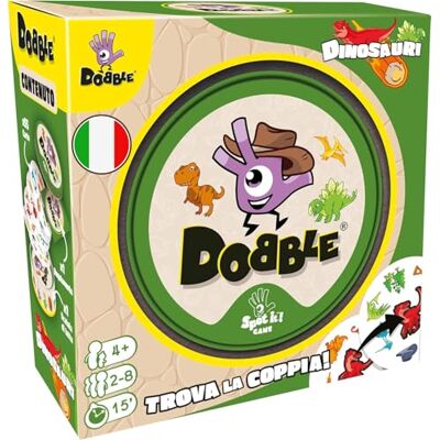Asmodee Dobble Dinosaures, Eco-Sleeve, Jeu de Table amusant pour toute la famille, 2 à 8 joueurs, 6 ans et édition en italien - Publicité Asmodee Dobble Dinosaures, Eco-Sleeve, Jeu de Table amusant pour toute la famille, 2 à 8 joueurs, 6 ans et édition en italien - Publicité