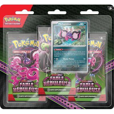 Pokémon : Blister de 3 boosters Pêchaminus Écarlate et Violet – Fable Nébuleuse du JCC (3 boosters et 1 Carte Promo Brillante) - Publicité Pokémon : Blister de 3 boosters Pêchaminus Écarlate et Violet – Fable Nébuleuse du JCC (3 boosters et 1 Carte Promo Brillante) - Publicité