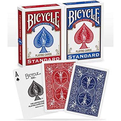 Bicycle 2 Jeux de 54 cartes Original Rider Back Standard Magie / Carte Magie Rouge et Bleu - Publicité Bicycle 2 Jeux de 54 cartes Original Rider Back Standard Magie / Carte Magie Rouge et Bleu - Publicité