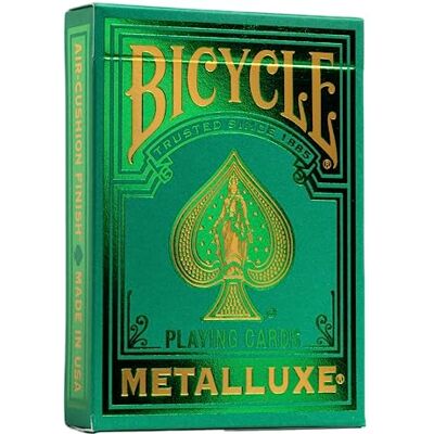 Bicycle Metalluxe Cartes à jouer Vert – Finition feuille métallique – Taille poker - Publicité Bicycle Metalluxe Cartes à jouer Vert – Finition feuille métallique – Taille poker - Publicité