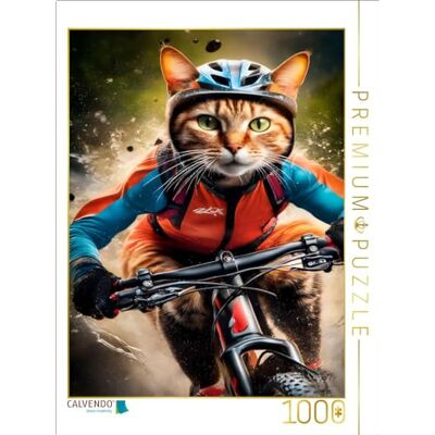 CALVENDO Puzzle · Katze beim Outdoorsport Mountainbiken Découvrir des images d'animaux amusantes · 1000 pièces · Format assemblé 64 × 48 cm · Puzzle - Publicité CALVENDO Puzzle · Katze beim Outdoorsport Mountainbiken Découvrir des images d'animaux amusantes · 1000 pièces · Format assemblé 64 × 48 cm · Puzzle - Publicité