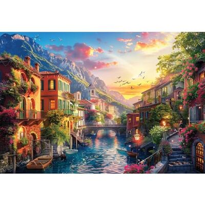 Anatolian Puzzle Village méditerranéen, puzzle 2000 pièces, #3969 - Publicité Anatolian Puzzle Village méditerranéen, puzzle 2000 pièces, #3969 - Publicité