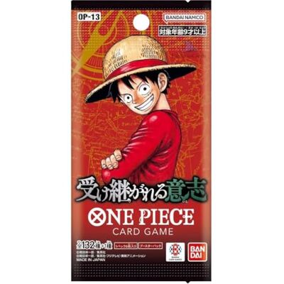 BANDAI Jeu de cartes One Piece Carry On His Will OP-13 Booster Pack (Japonais) – 6 cartes - Publicité BANDAI Jeu de cartes One Piece Carry On His Will OP-13 Booster Pack (Japonais) – 6 cartes - Publicité