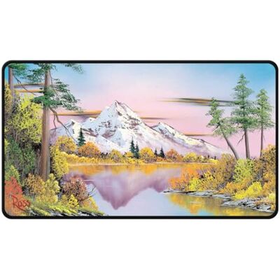 Ultra Pro Bob Ross Mighty Mountain Lake Black Stitched Playmat, Premium playmat, Stitched Edge playmat, Gaming Accessories, Autumn Scenery, Mountain Lake Art, Tabletop Accessories, Gaming Setup - Publicité Ultra Pro Bob Ross Mighty Mountain Lake Black Stitched Playmat, Premium playmat, Stitched Edge playmat, Gaming Accessories, Autumn Scenery, Mountain Lake Art, Tabletop Accessories, Gaming Setup - Publicité