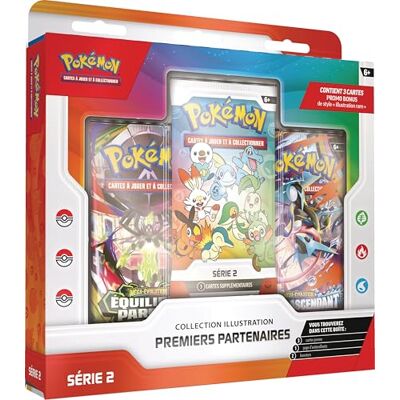 Pokémon : Collection Illustration Premiers Partenaires – Série 2 (3 Cartes Promo, 2 boosters et 1 Page d’Autocollants) - Publicité Pokémon : Collection Illustration Premiers Partenaires – Série 2 (3 Cartes Promo, 2 boosters et 1 Page d’Autocollants) - Publicité