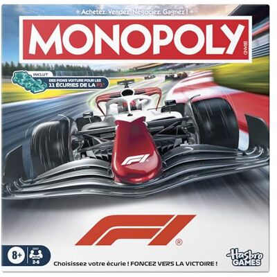 Monopoly F1, Jeu de Plateau Jeu Formula 1 Officiel sous Licence Jeu Familial pour Enfants, Ados et Adultes 2 à 6 Joueurs 45 Min. dès 8 Ans - Publicité Monopoly F1, Jeu de Plateau Jeu Formula 1 Officiel sous Licence Jeu Familial pour Enfants, Ados et Adultes 2 à 6 Joueurs 45 Min. dès 8 Ans - Publicité