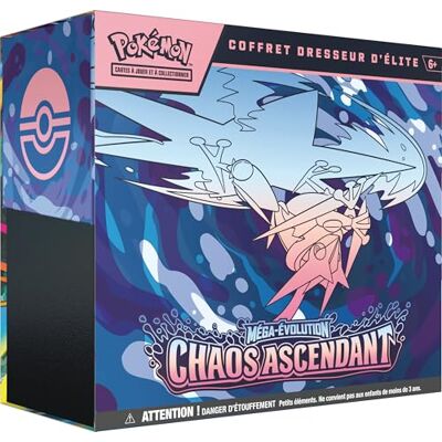 Pokémon : Coffret Dresseur d’élite Chaos Ascendant (1 Carte Promo entièrement illustrée, 9 boosters et des Accessoires de Jeu Premium) - Publicité Pokémon : Coffret Dresseur d’élite Chaos Ascendant (1 Carte Promo entièrement illustrée, 9 boosters et des Accessoires de Jeu Premium) - Publicité