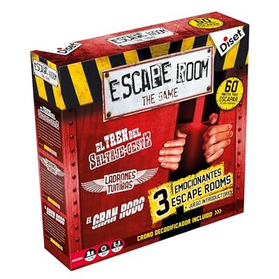 Diset Escape Room The Game Jeu de société coopératif pour Adultes, 4 Aventures de 60 Minutes, 3 à 5 Joueurs, à partir de 16 Ans - Publicité Diset Escape Room The Game Jeu de société coopératif pour Adultes, 4 Aventures de 60 Minutes, 3 à 5 Joueurs, à partir de 16 Ans - Publicité