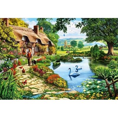 Bluebird Puzzle 1000 pièces Cottage by The Lake - Publicité Bluebird Puzzle 1000 pièces Cottage by The Lake - Publicité