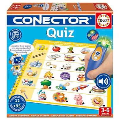 Educa Conector Quiz Jeu éducatif avec Plus de 90 Questions et réponses. 12 thèmes différents au Format Livre et Crayon avec lumière et Son. Recommandé pour Les 3 Ans et Plus (20392) - Publicité Educa Conector Quiz Jeu éducatif avec Plus de 90 Questions et réponses. 12 thèmes différents au Format Livre et Crayon avec lumière et Son. Recommandé pour Les 3 Ans et Plus (20392) - Publicité