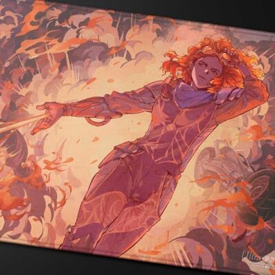 Ultra Pro Aetherdrift Chandra's Ignition Stitched Edge Playmat for Magic : The Gathering, utilisation comme tapis de souris, tapis de bureau, protège les cartes MTG pendant le jeu, Jeux de cartes à - Publicité Ultra Pro Aetherdrift Chandra's Ignition Stitched Edge Playmat for Magic : The Gathering, utilisation comme tapis de souris, tapis de bureau, protège les cartes MTG pendant le jeu, Jeux de cartes à - Publicité