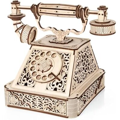 ART 3D-Holzpuzzle für Jugendliche und Erwachsene, 14+ Retro-Telefon DIY-Bausatz, Selbstmontage, kein Kleber erforderlich 232 Stück - Publicité ART 3D-Holzpuzzle für Jugendliche und Erwachsene, 14+ Retro-Telefon DIY-Bausatz, Selbstmontage, kein Kleber erforderlich 232 Stück - Publicité