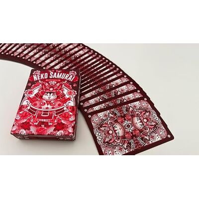 SOLOMAGIA Neko Samurai (Red) Playing Cards - Publicité SOLOMAGIA Neko Samurai (Red) Playing Cards - Publicité