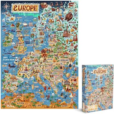 Bopster Puzzle pour Adultes Carte de l'europe Puzzle européen de 1000 pièces pour Adultes et Enfants Cadeaux géographiques - Publicité Bopster Puzzle pour Adultes Carte de l'europe Puzzle européen de 1000 pièces pour Adultes et Enfants Cadeaux géographiques - Publicité
