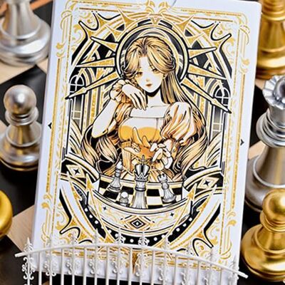 SOLOMAGIA Chess White Playing Cards by Hidden Light - Publicité SOLOMAGIA Chess White Playing Cards by Hidden Light - Publicité