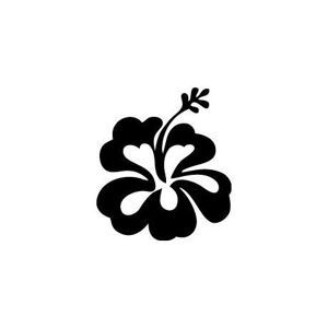Bearn Hibiscus fleur autocollant voiture noir sticker Taille : 5 x 6 cm - Publicité
