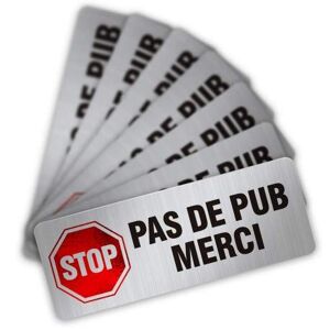 Bearn 12x Autocollant sticker Stop Pub apparence Inox boite lettres logo 9 stop journaux et petites annonces - Publicité