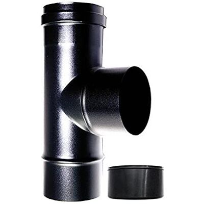 MBM Raccord en T chaudière 90 ° fm-m DN 80 mmsmaltato 600 degrés poêle à pellets tube noir de bois CE Made in Italy - Publicité MBM Raccord en T chaudière 90 ° fm-m DN 80 mmsmaltato 600 degrés poêle à pellets tube noir de bois CE Made in Italy - Publicité