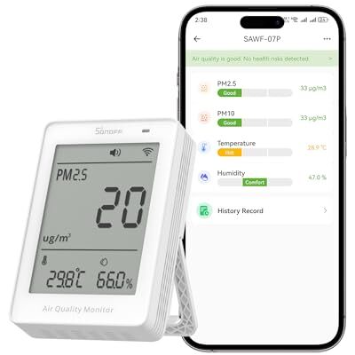 SONOFF Moniteur intelligent de qualité de l'air, PM2.5, détecteur PM10, temp/humidité, affichage en temps réel et alarme - Publicité SONOFF Moniteur intelligent de qualité de l'air, PM2.5, détecteur PM10, temp/humidité, affichage en temps réel et alarme - Publicité