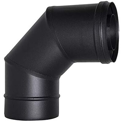 MBM Coude 90 ° fumée tube coaxial noir D. 100/150 CE poêle à granulés en acier 316 pour Made in Italy UNI 1856/2 - Publicité MBM Coude 90 ° fumée tube coaxial noir D. 100/150 CE poêle à granulés en acier 316 pour Made in Italy UNI 1856/2 - Publicité