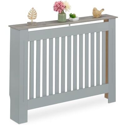 Relaxdays Cache-radiateur, Design Moderne, Tablette Pratique, en MDF, H x L x P : 83 x 112 x 19 cm, Gris - Publicité Relaxdays Cache-radiateur, Design Moderne, Tablette Pratique, en MDF, H x L x P : 83 x 112 x 19 cm, Gris - Publicité