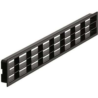 Gedotec Grille Aeration Rectangulaire Bouche de Ventilation pour Mur, Porte de Salle de Bain, Cuisine, Maison, Salon, Bureau Plastique Noir 458x65mm Trou Rectangulaire 1 Pièce - Publicité Gedotec Grille Aeration Rectangulaire Bouche de Ventilation pour Mur, Porte de Salle de Bain, Cuisine, Maison, Salon, Bureau Plastique Noir 458x65mm Trou Rectangulaire 1 Pièce - Publicité