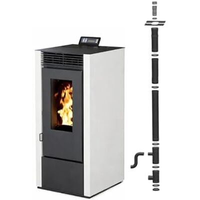 Interstoves Pack Poêle à granules MARINA 14 Etanche Canalisable + Kit Conduit Vertical 80/125 Blanc - Publicité Interstoves Pack Poêle à granules MARINA 14 Etanche Canalisable + Kit Conduit Vertical 80/125 Blanc - Publicité