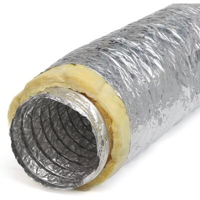 Parotec Izoflex Canal de ventilation flexible isolé en aluminium 152 mm x 10 mm Tuyau d'évacuation d'air flexible en aluminium Tuyau de ventilation - Publicité Parotec Izoflex Canal de ventilation flexible isolé en aluminium 152 mm x 10 mm Tuyau d'évacuation d'air flexible en aluminium Tuyau de ventilation - Publicité
