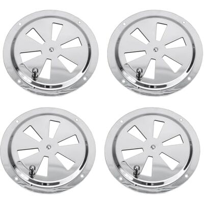 PRIOstahl Lot de 4 grilles de ventilation avec curseur de ventilation, grille d'aération ronde verrouillable ronde Ø 125 mm pour armoire, fumoir, tuyaux de fumoir, en acier inoxydable V2A - Publicité PRIOstahl Lot de 4 grilles de ventilation avec curseur de ventilation, grille d'aération ronde verrouillable ronde Ø 125 mm pour armoire, fumoir, tuyaux de fumoir, en acier inoxydable V2A - Publicité