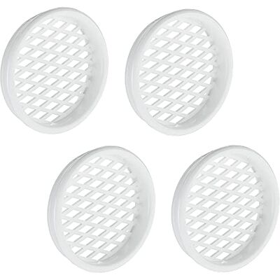 Gedotec Grille d'aération plastique blanc 4 pièces Grille d'évacuation d'air Trou d'aération rond FLOW Grille d'aération avec bord de recouvrement avec grille Couverture d'aération stabl - Publicité Gedotec Grille d'aération plastique blanc 4 pièces Grille d'évacuation d'air Trou d'aération rond FLOW Grille d'aération avec bord de recouvrement avec grille Couverture d'aération stabl - Publicité