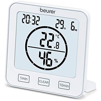 Beurer HM 22 Thermo-hygromètre, contrôle de la température et de l'humidité relative intérieure avec minuterie et signal sonore - Publicité Beurer HM 22 Thermo-hygromètre, contrôle de la température et de l'humidité relative intérieure avec minuterie et signal sonore - Publicité
