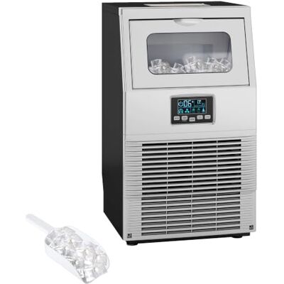 HOMCOM Machine à glaçons commerciale 30 kg/24H, 4 kg stockage, Argent Machine à glaçons, autonome, acier, auto-nettoyage, minuterie, pour restaurant, bar, café - Publicité HOMCOM Machine à glaçons commerciale 30 kg/24H, 4 kg stockage, Argent Machine à glaçons, autonome, acier, auto-nettoyage, minuterie, pour restaurant, bar, café - Publicité