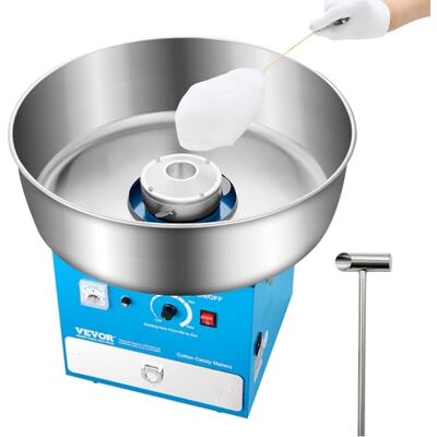 VEVOR Machine à barbe à papa électrique, 1000 W, appareil à barbe à papa commercial avec bol en acier inoxydable de 52 cm, cuillère à sucre et tiroir, pour anniversaire d'enfant, fête de famille, bleu - Publicité VEVOR Machine à barbe à papa électrique, 1000 W, appareil à barbe à papa commercial avec bol en acier inoxydable de 52 cm, cuillère à sucre et tiroir, pour anniversaire d'enfant, fête de famille, bleu - Publicité