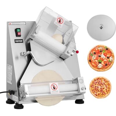 VEVOR Formeuse à pizzas, 7,6 à 35,5 cm, presse à pâte électrique commerciale 370 W, 260 feuilles par heure, laminoir à pâte à pizza automatique en acier inoxydable, épaisseur réglable, avec couvercle - Publicité VEVOR Formeuse à pizzas, 7,6 à 35,5 cm, presse à pâte électrique commerciale 370 W, 260 feuilles par heure, laminoir à pâte à pizza automatique en acier inoxydable, épaisseur réglable, avec couvercle - Publicité
