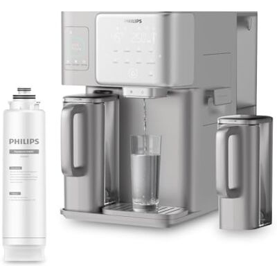 Philips Water Distributeur d’eau à Osmose Inverse 9000 : eau chaude/fraîche filtrée en secondes, fonction glaçons, minéraux préservés, filtration RO 6-en-1, >110 contaminants réduits, UV-C, 2000 L - Publicité Philips Water Distributeur d’eau à Osmose Inverse 9000 : eau chaude/fraîche filtrée en secondes, fonction glaçons, minéraux préservés, filtration RO 6-en-1, >110 contaminants réduits, UV-C, 2000 L - Publicité