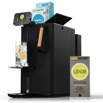 LANG WATER Purificateur d'Eau par Osmose Inverse avec Minéraux et Arôme Osmoseur avec minéralisation ajustable, UV, eau chaude et Packs de Minéraux + Arôme Citron Swiss-made, sans installation - Publicité LANG WATER Purificateur d'Eau par Osmose Inverse avec Minéraux et Arôme Osmoseur avec minéralisation ajustable, UV, eau chaude et Packs de Minéraux + Arôme Citron Swiss-made, sans installation - Publicité