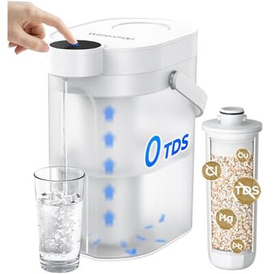 Waterdrop ED05TW Carafe Filtrante Électrique 0 TDS, 3,5 L, 1 Mois Distributeur Filtrant Zéro TDS, Réduit Chlore et Plomb, Système de Filtration de Comptoir, Blanc - Publicité Waterdrop ED05TW Carafe Filtrante Électrique 0 TDS, 3,5 L, 1 Mois Distributeur Filtrant Zéro TDS, Réduit Chlore et Plomb, Système de Filtration de Comptoir, Blanc - Publicité