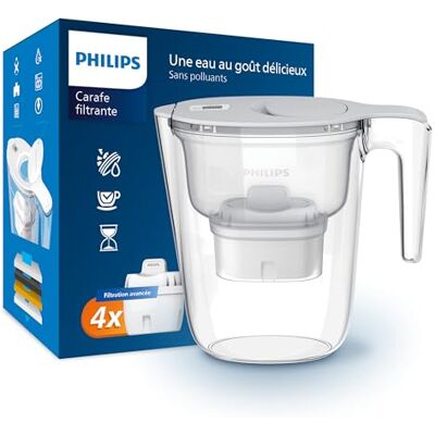 Carafe filtrante Philips - 2,6L - Minuteur numérique - Publicité Carafe filtrante Philips - 2,6L - Minuteur numérique - Publicité