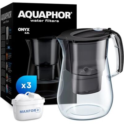 Pichet filtrant AQUAPHOR Onyx - 4,2L - Réduit le calcaire et le chlore - Publicité Pichet filtrant AQUAPHOR Onyx - 4,2L - Réduit le calcaire et le chlore - Publicité