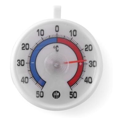 HENDI Thermomètre de réfrigérateur, analogique, plage de température de -50 à 50°C, graduation de 1°C, avec crochet, ⌀72x(H)21mm, polystyrène - Publicité HENDI Thermomètre de réfrigérateur, analogique, plage de température de -50 à 50°C, graduation de 1°C, avec crochet, ⌀72x(H)21mm, polystyrène - Publicité