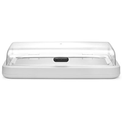 HENDI Vitrine réfrigérée UNIQ avec couvercle relevable en ABS, ensemble avec plateau inox GN 1/1, bloc réfrigérant, 593x389x(H)147mm, polypropylène, blanc - Publicité HENDI Vitrine réfrigérée UNIQ avec couvercle relevable en ABS, ensemble avec plateau inox GN 1/1, bloc réfrigérant, 593x389x(H)147mm, polypropylène, blanc - Publicité